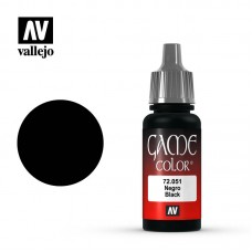 Acrylicos Vallejo - 72051 - Game Color - Black - 17 ml.