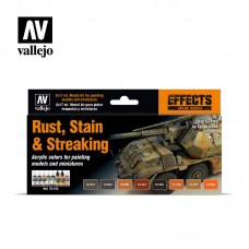 Acrylicos Vallejo - 70183 - Model Color - Rust, Stain & Streaking Set (8) - 17 ml.