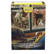 Dragon Shield 100 - Standard Deck Protector Sleeves - Classic Art Christmas Dragon - AT-12023