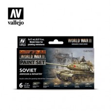 Acrylicos Vallejo - 70202 - Model Color - WWII Soviet Armour & Infantry Set (6) - 17 ml.