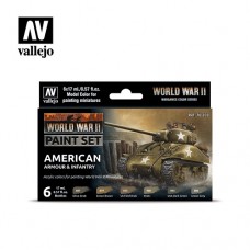 Acrylicos Vallejo - 70203 - Model Color - WWII American Armour & Infantry Set (6) - 17 ml.
