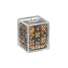 DICESKI - Gemini - 12mm D6 Gold & Black (36 Dice) - DSI00023