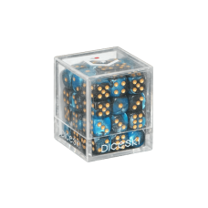 DICESKI - Gemini - 12mm D6 Mightblue & Black (36 Dice) - DSI00019
