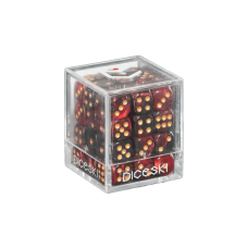 DICESKI - Gemini - 12mm D6 Red & Black (36 Dice) - DSI00017