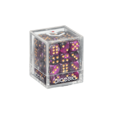 DICESKI - Gemini - 12mm D6 Purple & Black (36 Dice) - DSI00021