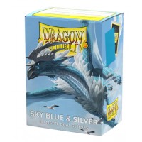 Dragon Shield - 100 Deck Protector Sleeves - Standard Size - Matte Dual - Sky Blue & Silver - AT-15074