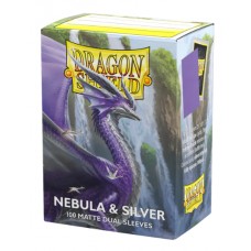 Dragon Shield - 100 Deck Protector Sleeves - Standard Size - Matte Dual - Nebula & Silver - AT-15075